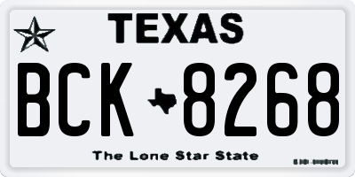 TX license plate BCK8268