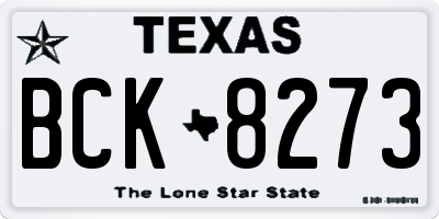 TX license plate BCK8273