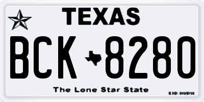 TX license plate BCK8280