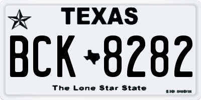 TX license plate BCK8282