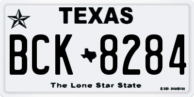 TX license plate BCK8284