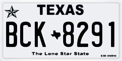 TX license plate BCK8291