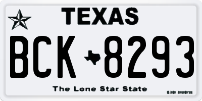 TX license plate BCK8293