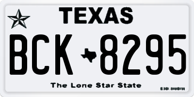 TX license plate BCK8295
