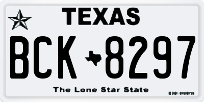 TX license plate BCK8297