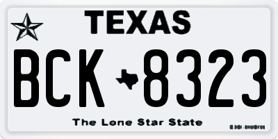 TX license plate BCK8323