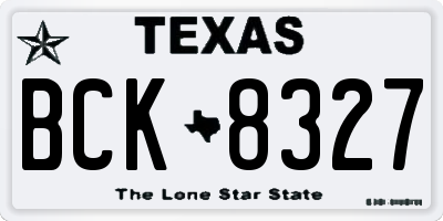 TX license plate BCK8327
