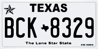 TX license plate BCK8329