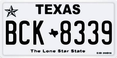TX license plate BCK8339