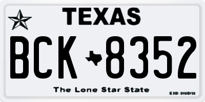 TX license plate BCK8352