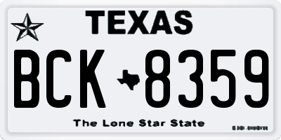 TX license plate BCK8359