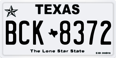 TX license plate BCK8372