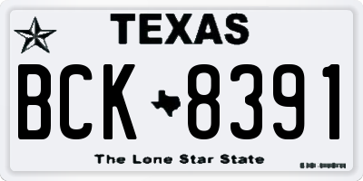 TX license plate BCK8391