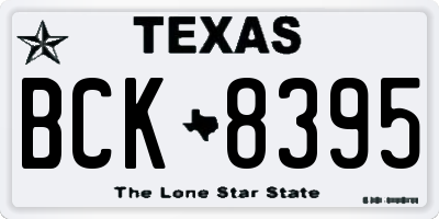 TX license plate BCK8395