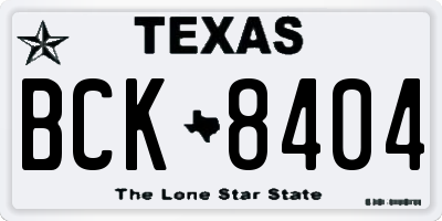 TX license plate BCK8404