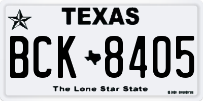 TX license plate BCK8405