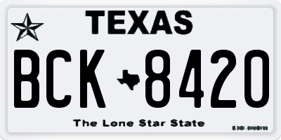 TX license plate BCK8420