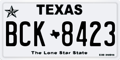 TX license plate BCK8423