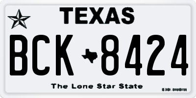 TX license plate BCK8424