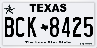 TX license plate BCK8425