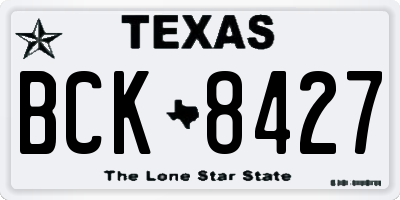 TX license plate BCK8427