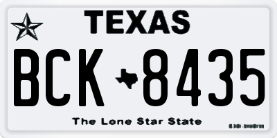 TX license plate BCK8435
