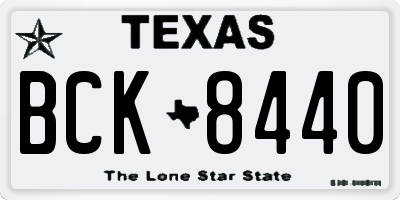 TX license plate BCK8440