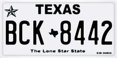TX license plate BCK8442