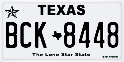 TX license plate BCK8448
