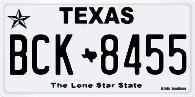 TX license plate BCK8455