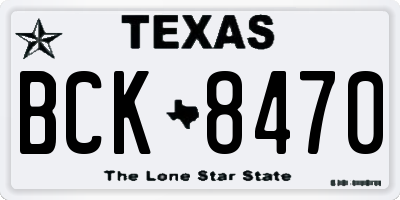 TX license plate BCK8470