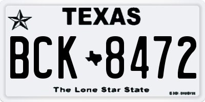 TX license plate BCK8472