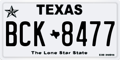 TX license plate BCK8477