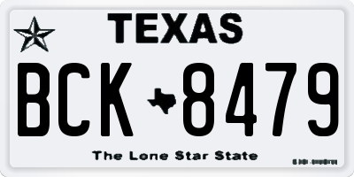 TX license plate BCK8479