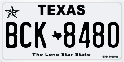 TX license plate BCK8480