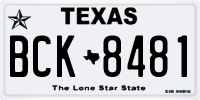 TX license plate BCK8481