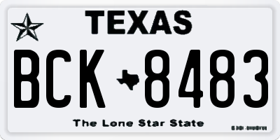 TX license plate BCK8483