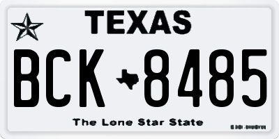 TX license plate BCK8485
