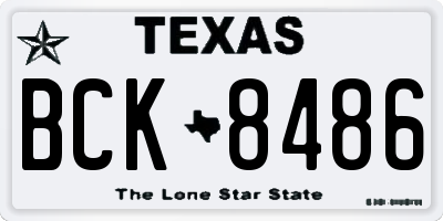 TX license plate BCK8486
