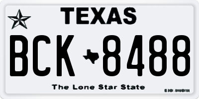 TX license plate BCK8488