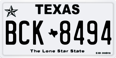 TX license plate BCK8494