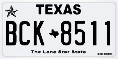 TX license plate BCK8511