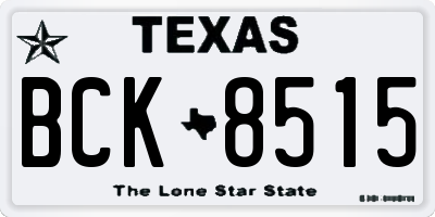 TX license plate BCK8515