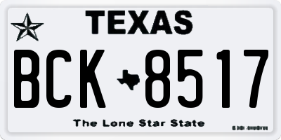 TX license plate BCK8517