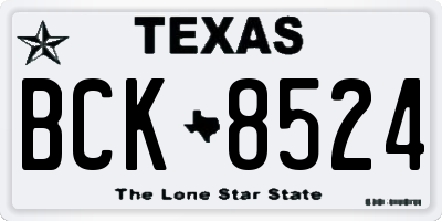 TX license plate BCK8524