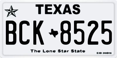 TX license plate BCK8525