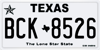 TX license plate BCK8526