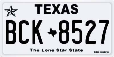 TX license plate BCK8527