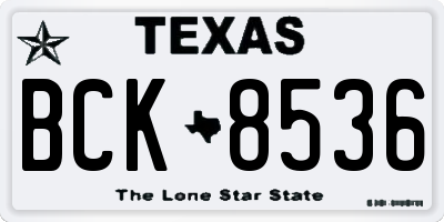 TX license plate BCK8536