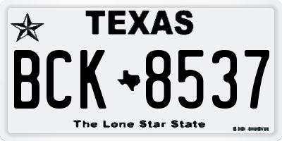 TX license plate BCK8537